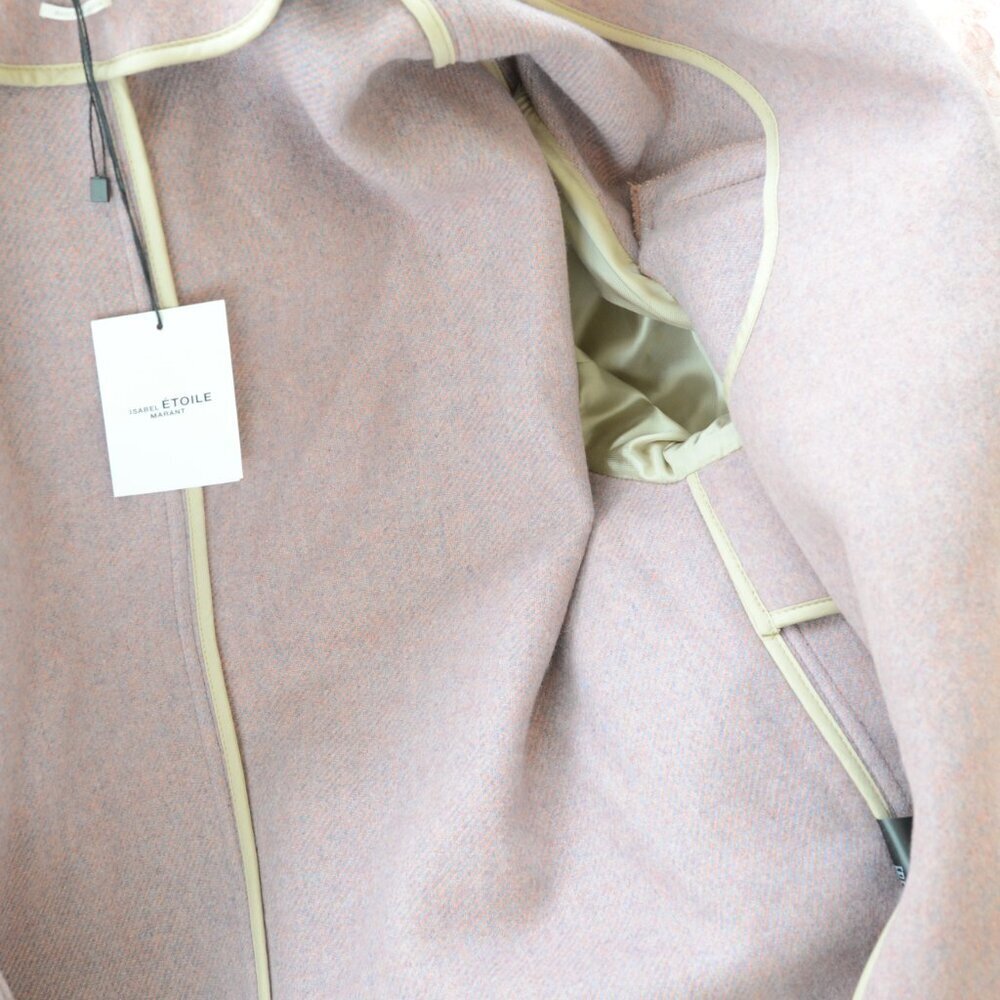 NWT Isabel Marant Limi Pink Wool Cocoon Coat Sz M/6 - Picture 8 of 12